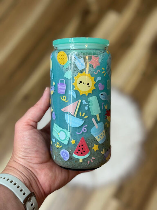 16 oz Snow Globe Beach