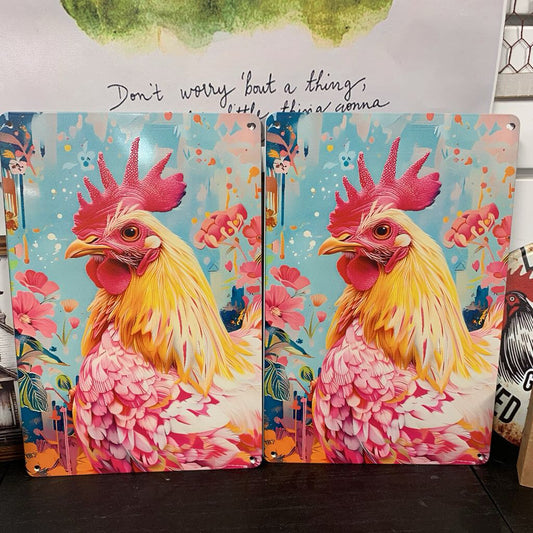 Sign, Metal Vintage Rooster