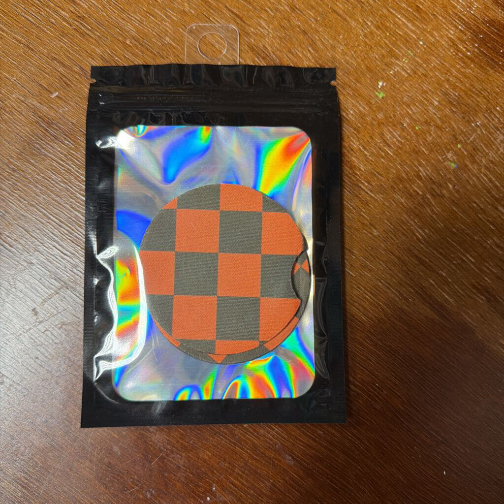 Coaster Set - Orange & Black Checkered