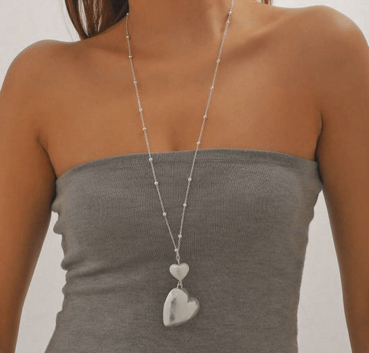 Necklace, Long Simple Heart