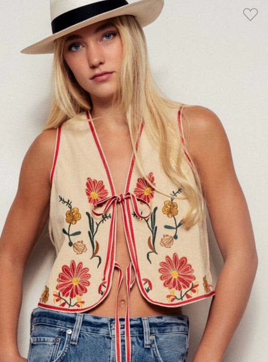 Embroidered Boho Vest