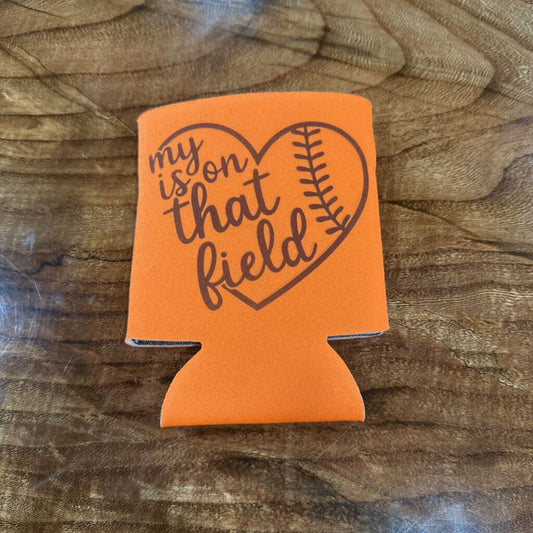 Orange Koozies - Heart on field
