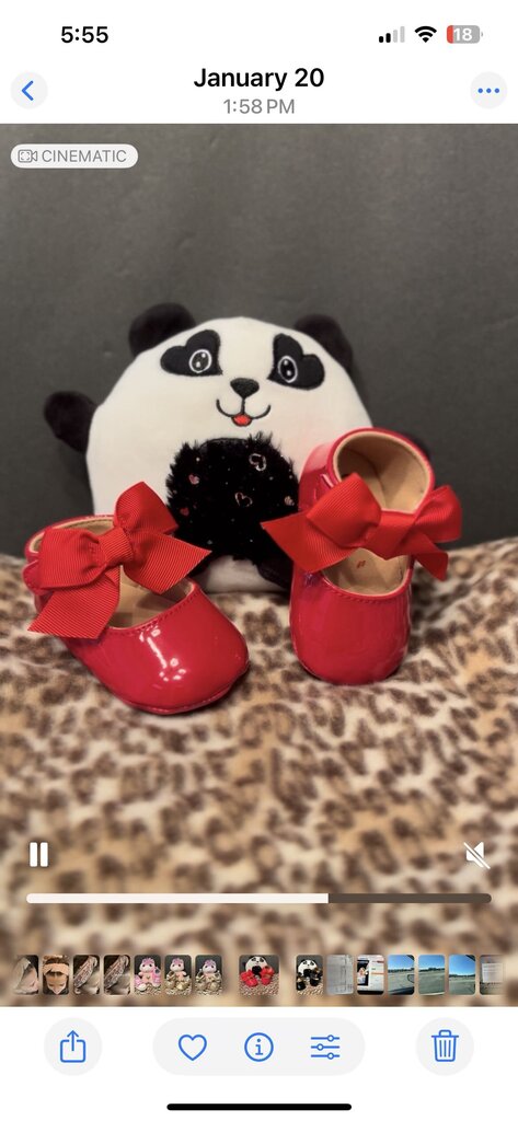 INFANT RED SHOES-6/12 MO