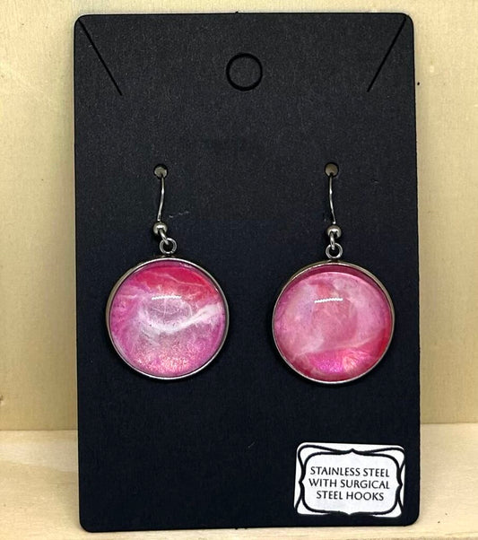 Acrylic Art Earrings Round