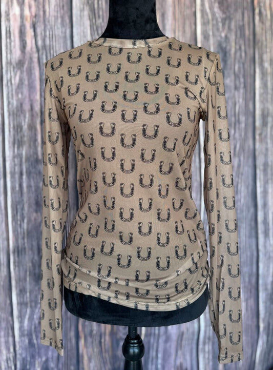High Stakes & Horseshoes Mesh Top - L/XL
