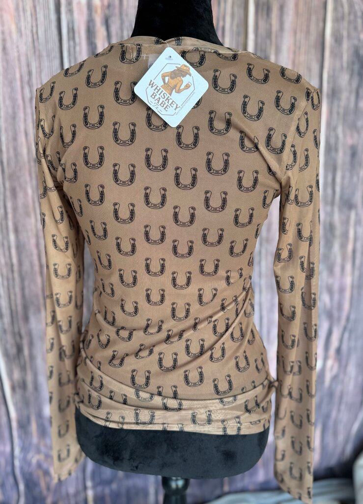 High Stakes & Horseshoes Mesh Top - L/XL
