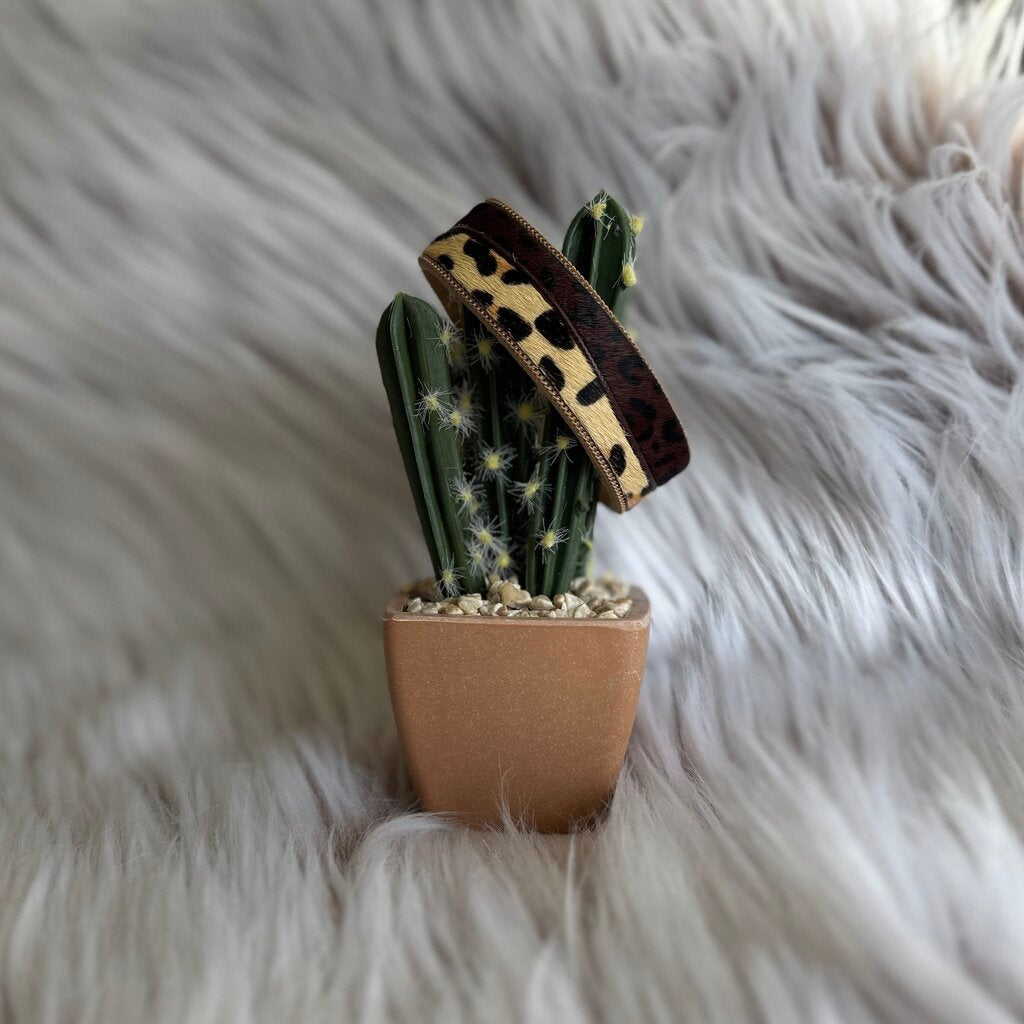 Leopard and Cowhide Bracelet