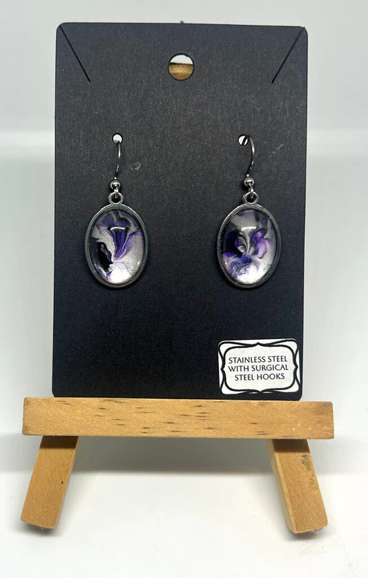 Acrylic Art Earrings Oval