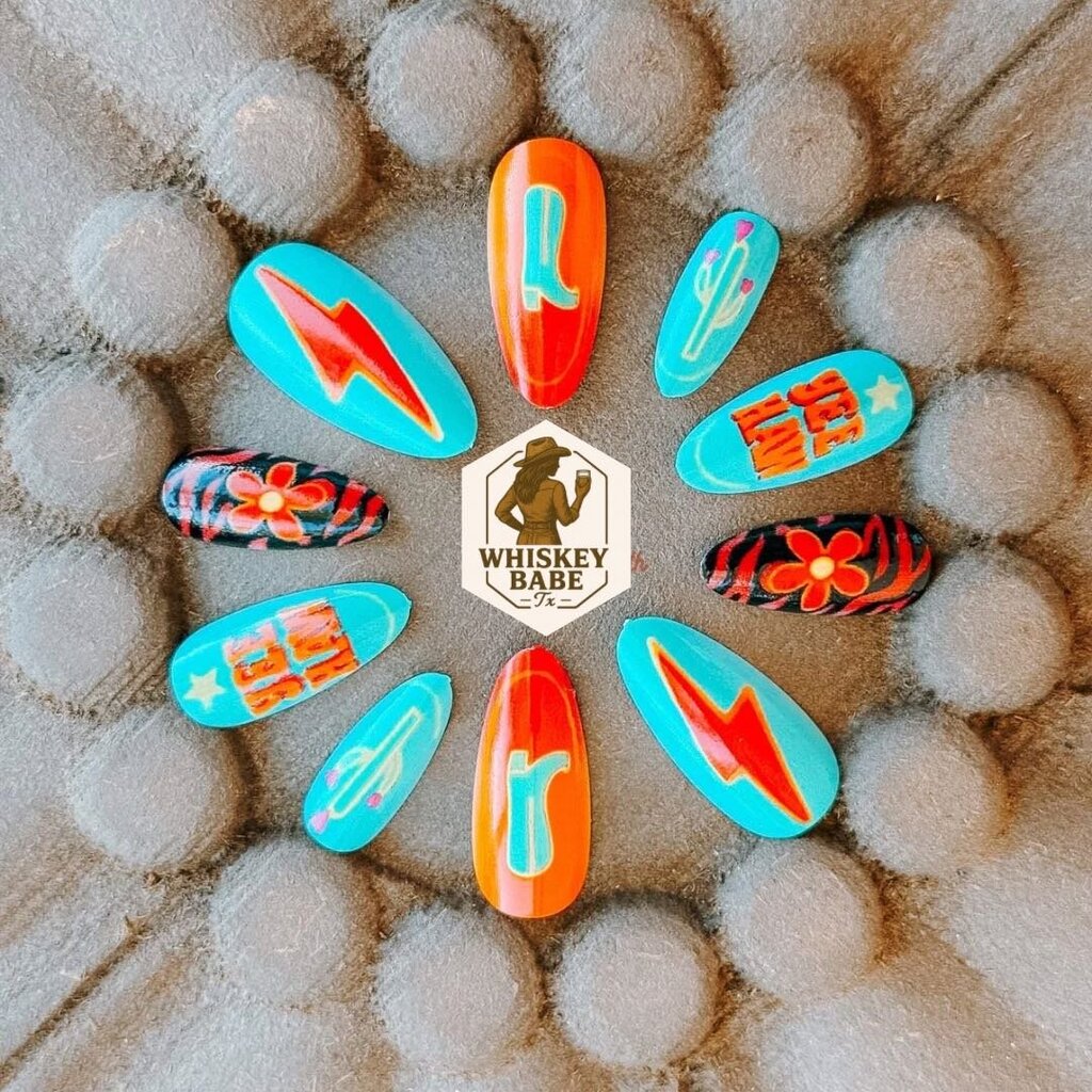 Cowgirl Up Glue on Nails