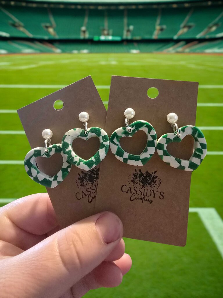 Hornets Abstract Heart Dangles