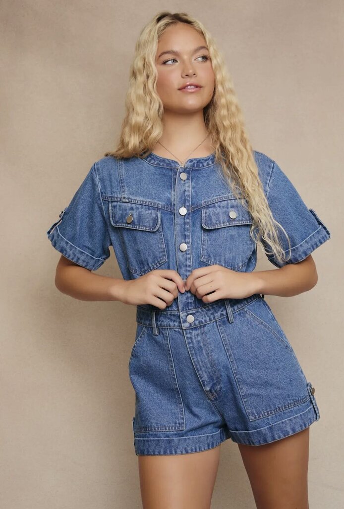 Denim Romper