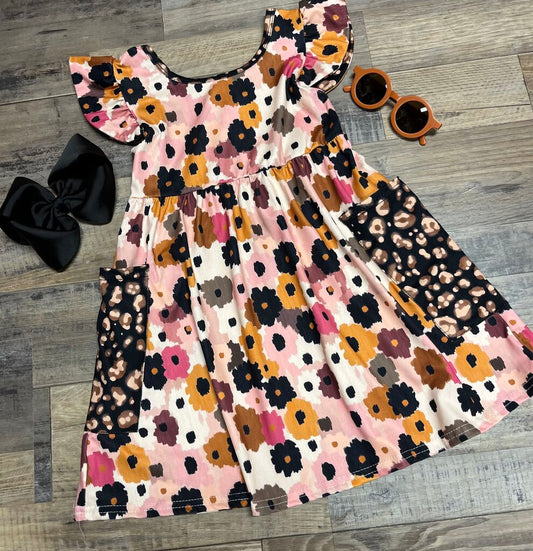 LEOPARD FLORAL DRESS-6/7