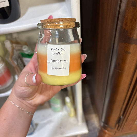 Candy corn candle