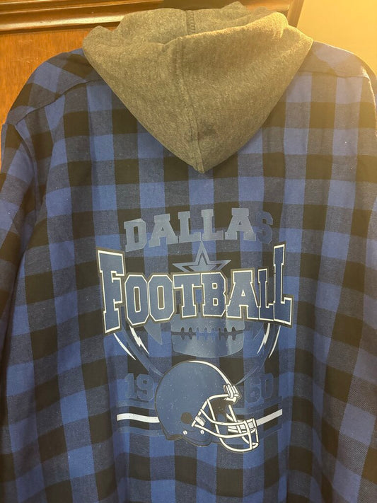 Shirt, Flannel w/Hood "Dallas Football"