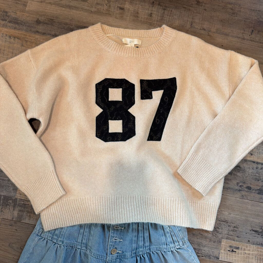Black Lace Patch '87' Sweater