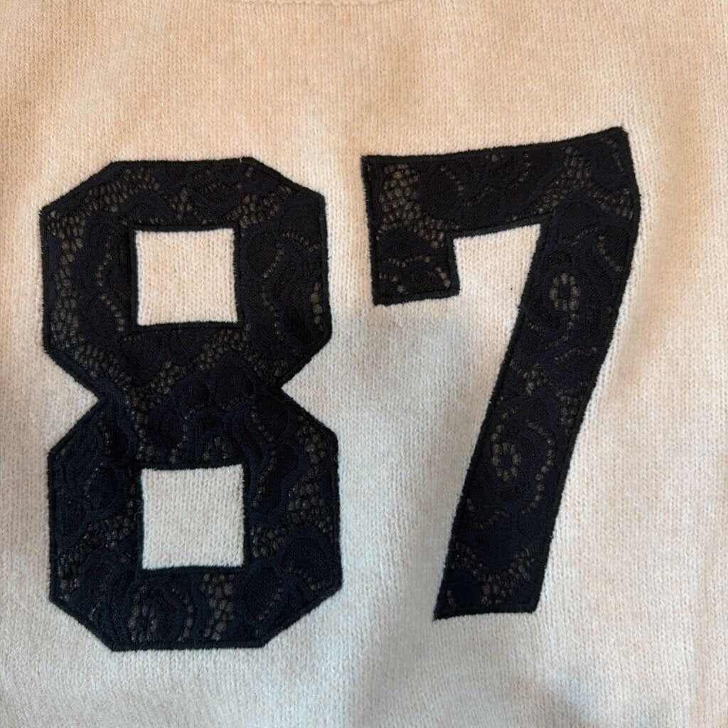 Black Lace Patch '87' Sweater