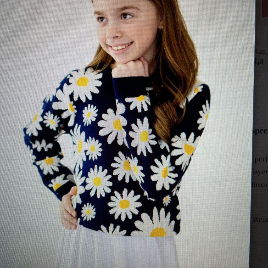 NAVY DAISY SWEATER-7/8