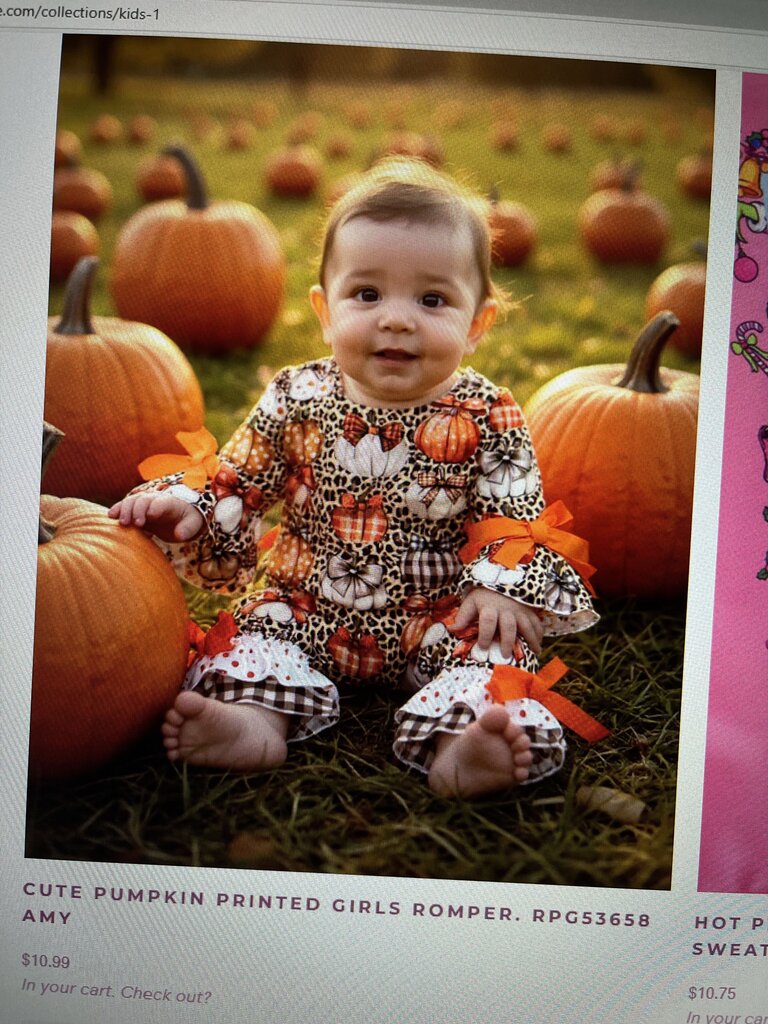 PUMPKIN PRINTED ROMPER-12/18 MO