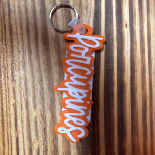 3D - Porcupine Keycahin Orange w/ white