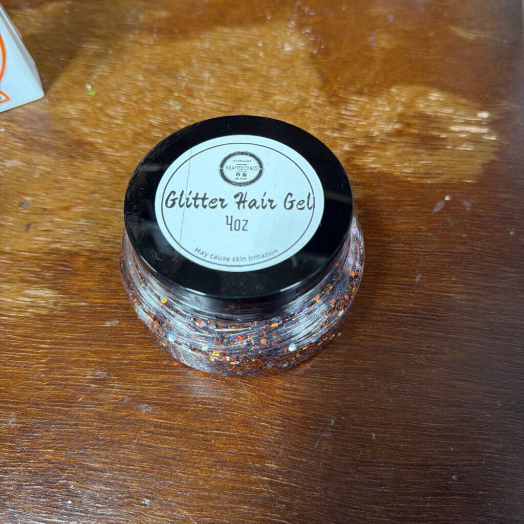 Glitter Hair Gel 4oz - Orange/Black