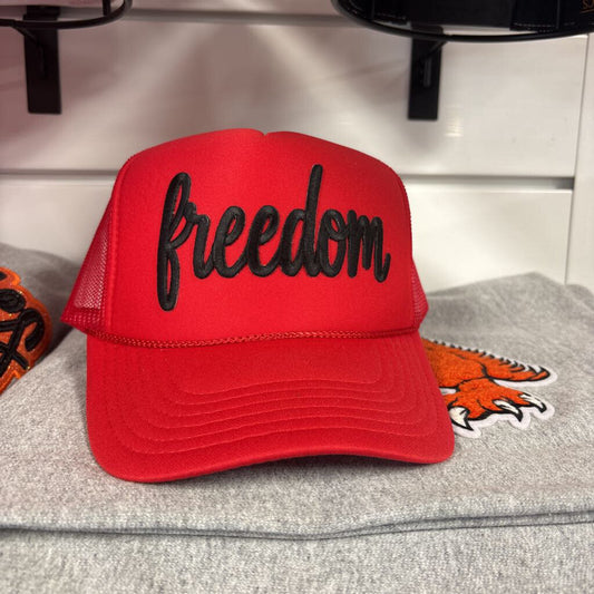 Red OTTO trucker with black freedom patch