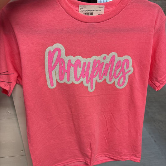 Pink porcupine vinyl decal shirt size medium
