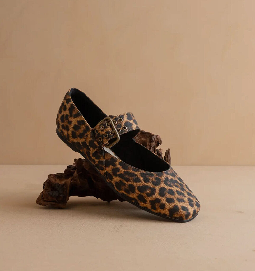 Leopard Ballet Flat w/buckle