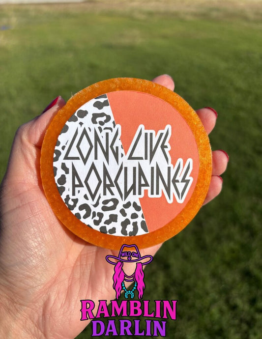 Porcupine Circle Freshie in Leather Scent