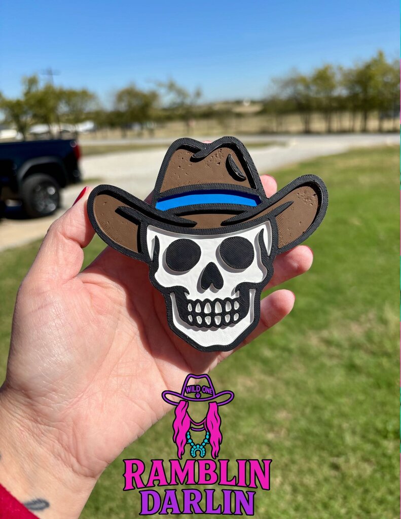 Cowboy Skull Freshie in Black Ice Scent