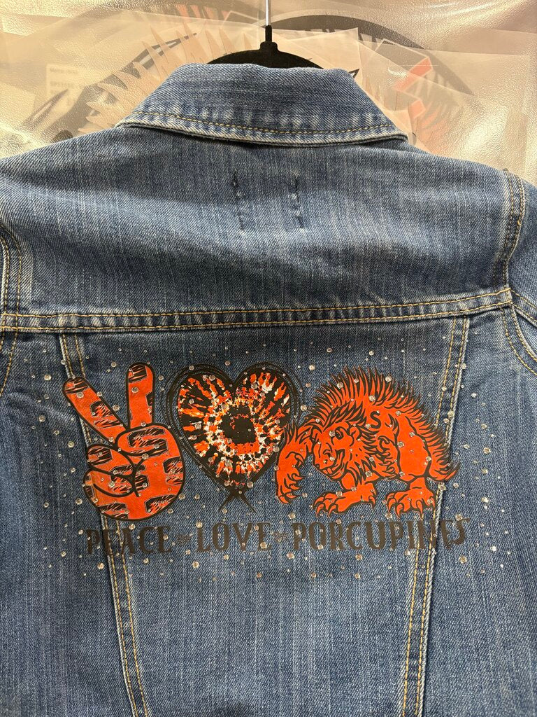 Jacket, Denim "Peace Love Porcupines "