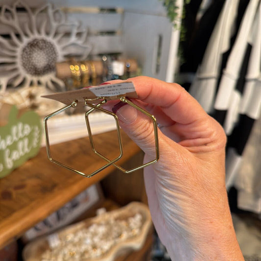 Hexagon Hoop (non tarnish)