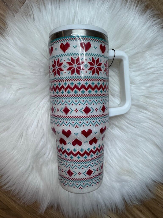 40 OZ TUMBLER SWEATER RED & GREEN