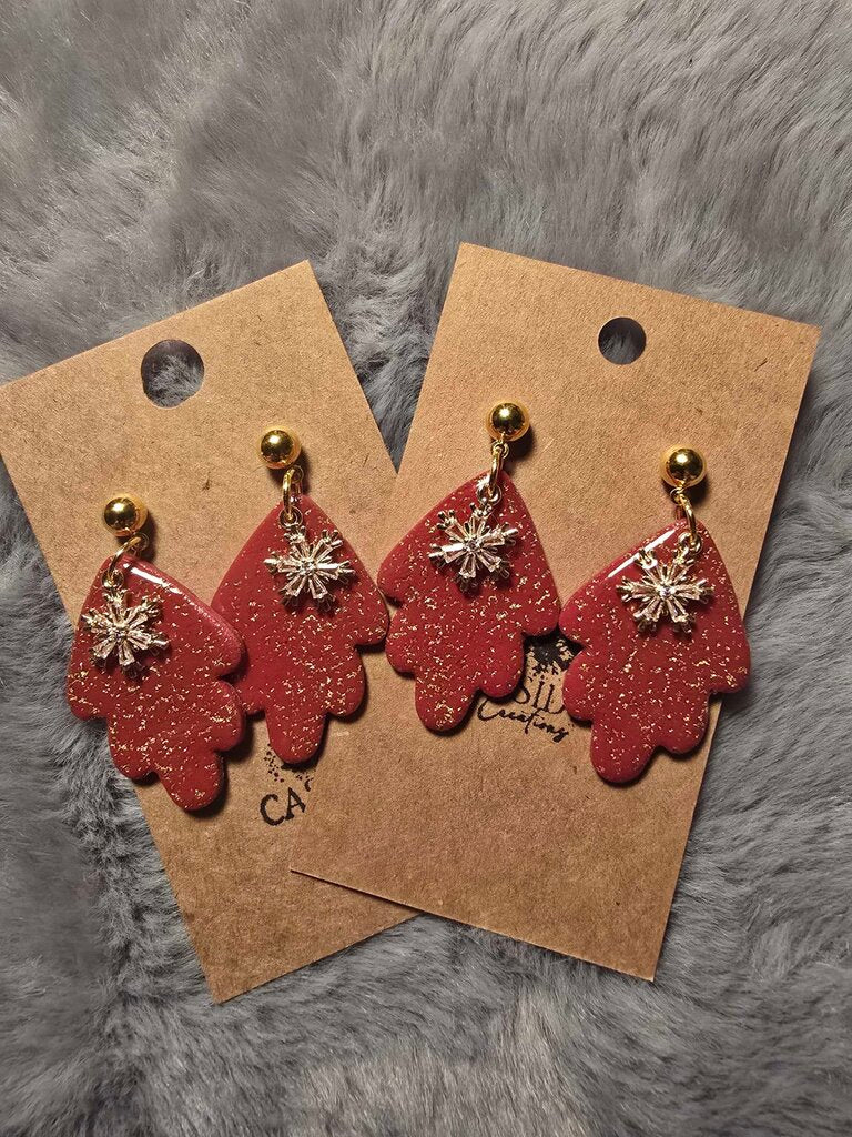 Red/Gold Snowflake Dangles