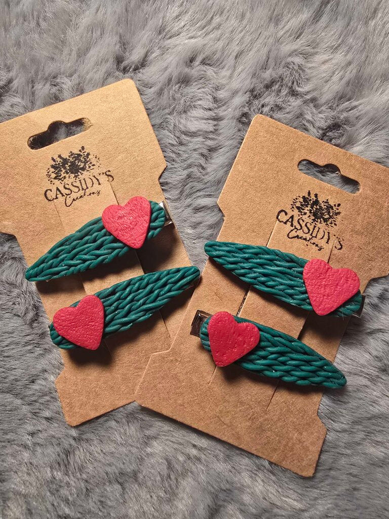 Heart Barrettes (lg)