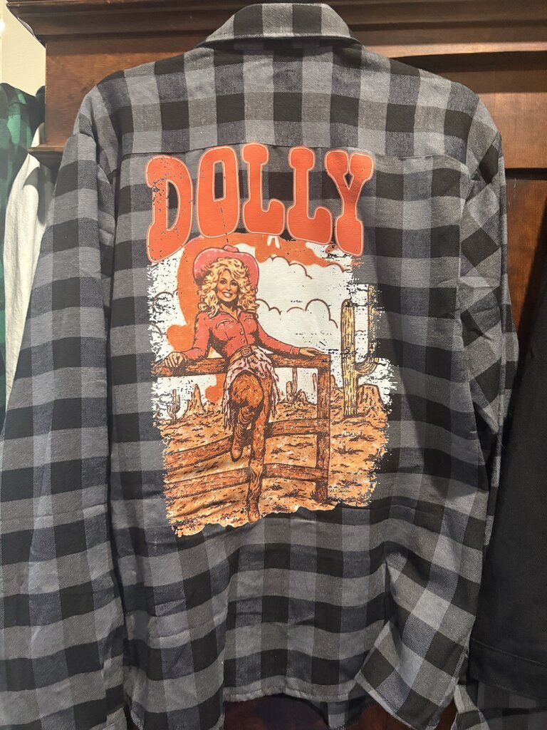 Shirt, Flannel "Vintage Dolly" Grey/Blk