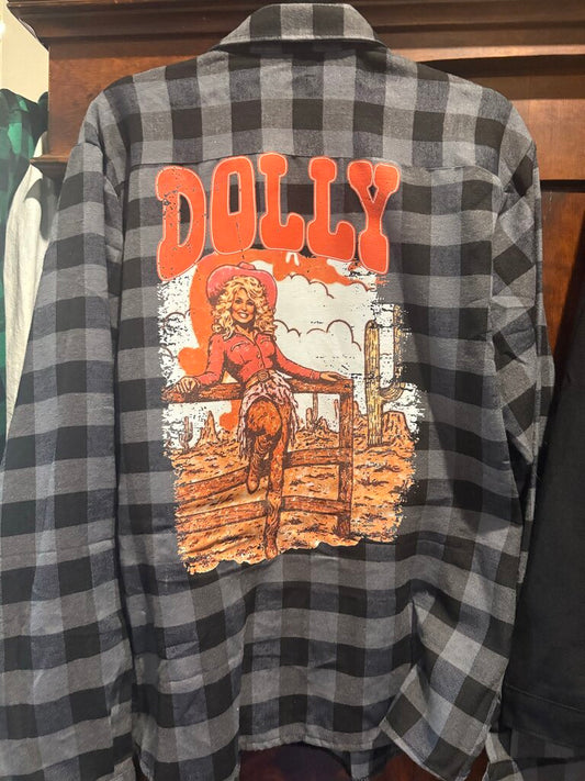 Shirt, Flannel "Vintage Dolly" Grey/Blk