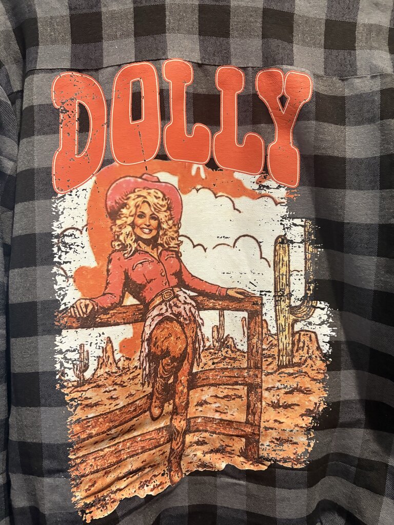 Shirt, Flannel "Vintage Dolly" Grey/Blk