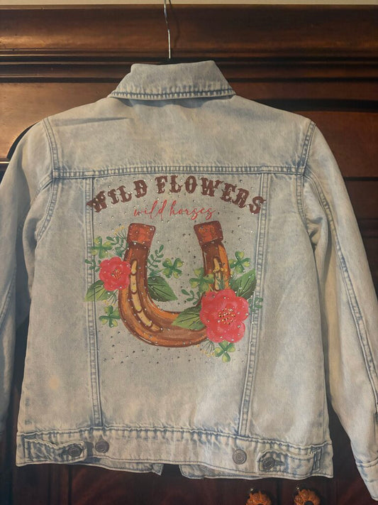 Jacket, Denim "Wildflowers/Wildhorses"