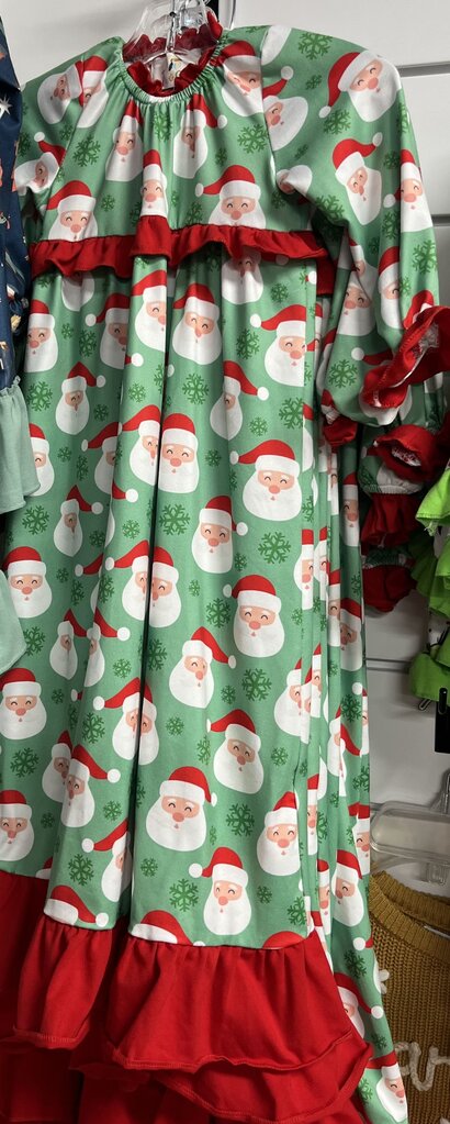 GREEN SANTA GOWN-2T