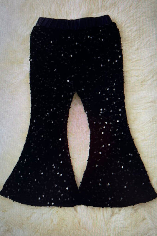 SEQUIN PANTS-BLACK