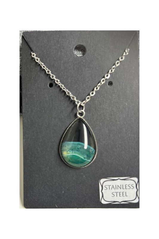 Acrylic Art teardrop pendant