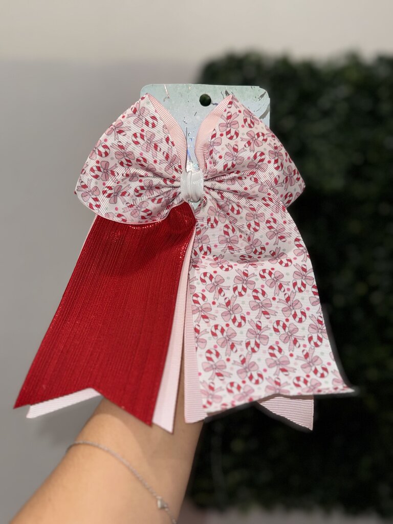 Candy Cane Cheer Bow
