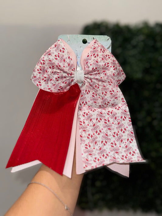 Candy Cane Cheer Bow