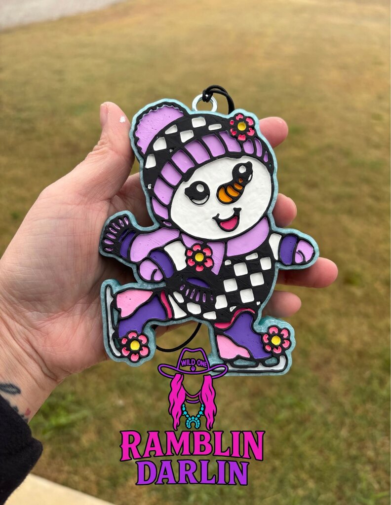 Snowman Freshie in Black Ice Scent