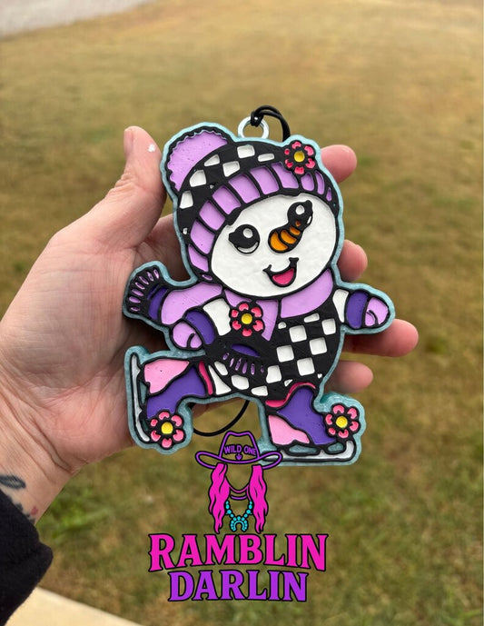 Snowman Freshie in Black Ice Scent