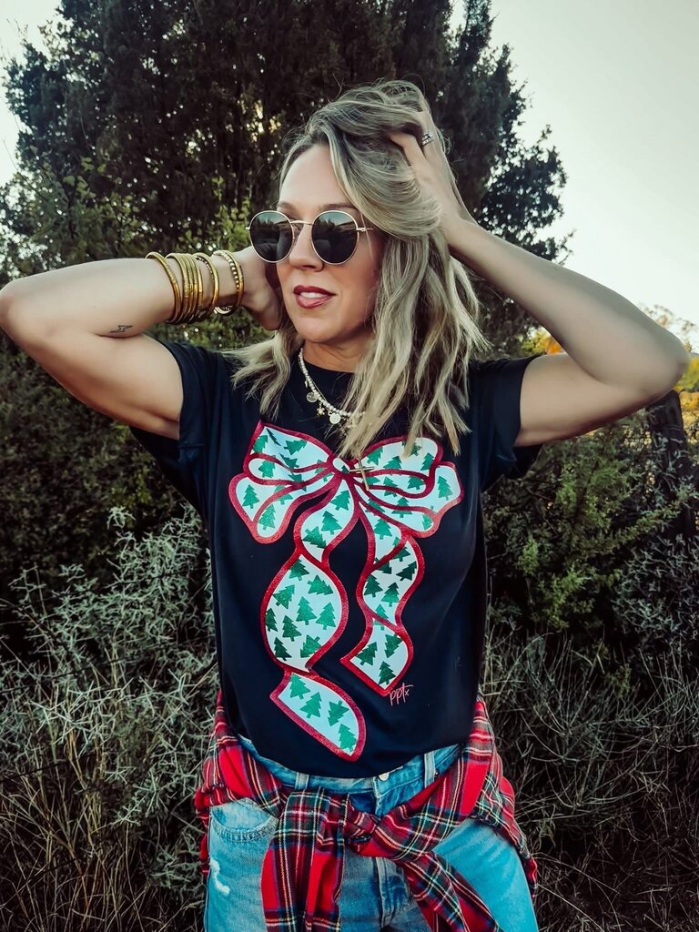 Bow-dacious Glitter Tee - Large