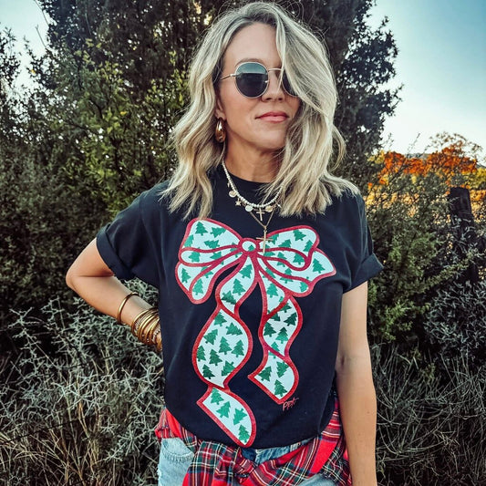 Bow-dacious Glitter Tee - Medium