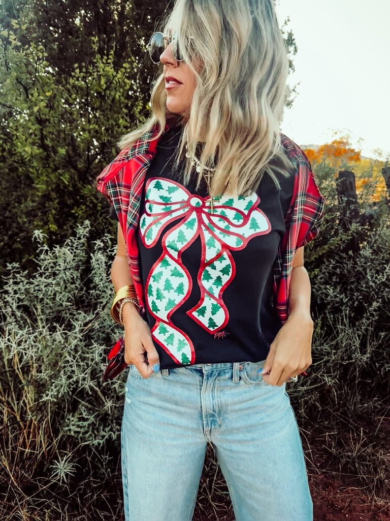 Bow-dacious Glitter Tee - XL