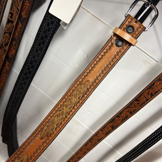 Leather belt - braided