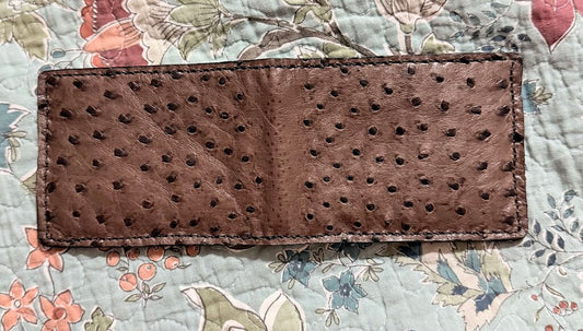 Ostrich Leather Bifold Wallet